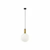 Outlet Viokef Suspension Neptune avec abat-jour en verre, dorée