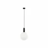 Sale Viokef Suspension Neptune avec abat-jour en verre, noire