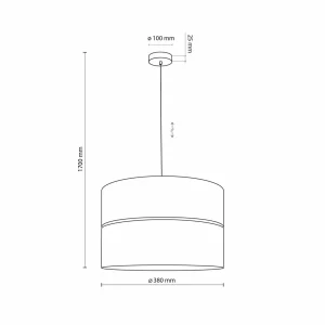 Discount TK Lighting Suspension Nicol, noir/imitation bois, Ø 38 cm, à 1 lampe. 1 x E27