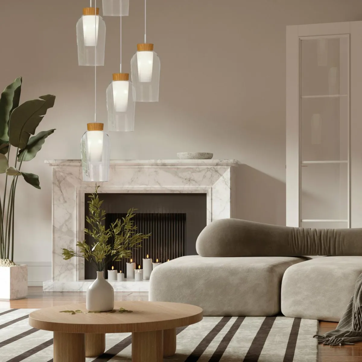 suspension_nora_blanc_transparent__lampes_rond_verre_0-1.webp Flash Sale Mantra Iluminación Suspension Nora, blanc, transparent, 5 lampes, rond, verre