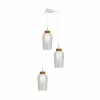 Online Mantra Iluminación Suspension Nora, blanc, transparent 3 lampes, rond, verre