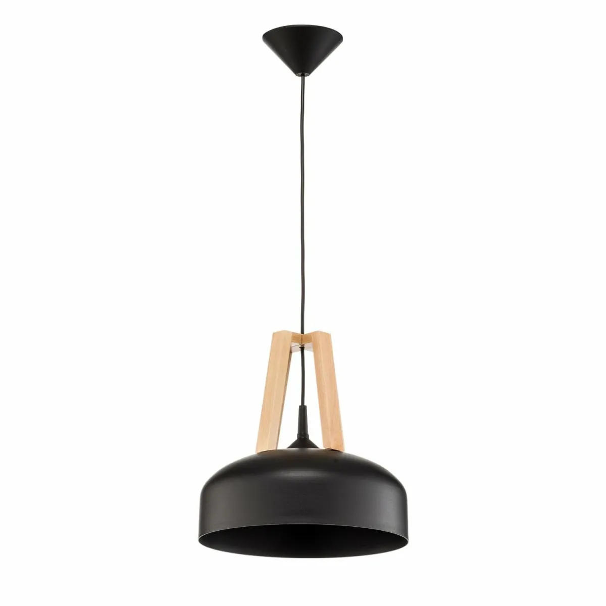 suspension_north_en_bois_naturel_abatjour_noir_1.webp Flash Sale SOLLUX LIGHTING Suspension North en bois naturel, abat-jour noir