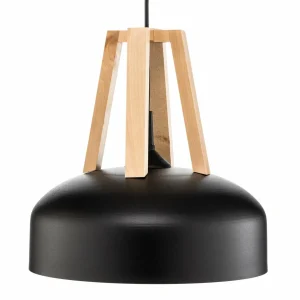 Flash Sale SOLLUX LIGHTING Suspension North en bois naturel, abat-jour noir