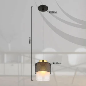 Best Sale Globo Suspension Olga, Ø 18 cm, noir, métal/verre