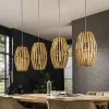 Sale Zijlstra Suspension Orbit, bois de manguier naturel, longueur 135 cm 4 lampes