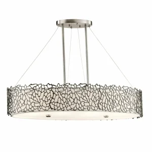 Sale KICHLER Suspension ovale Silver Coral
