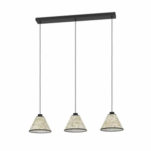 Sale EGLO Suspension Oxpark, longueur 92 cm, vert/blanc/noir, 3 lampes