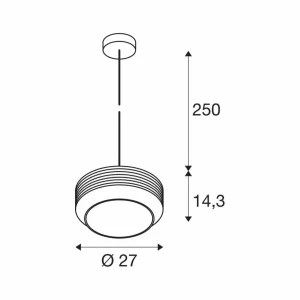 Best Sale SLV Suspension Pantilo Rope 27, argenté, acier, Ø 27 cm