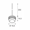Discount SLV Suspension Pantilo Rope 19, argenté, acier, Ø 18,5 cm