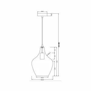 Online NOWA GmbH Suspension Paso en verre, à 1 lampe, ambre
