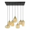 Fashion Zijlstra Suspension Pattern en verre brun, à 7 lampes