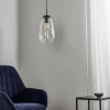 Clearance Nowodvorski Lighting Suspension Pear M avec abat-jour en verre, noir