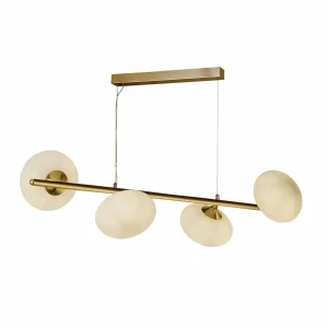 New Searchlight Suspension Pebble à 4 lampes, laiton