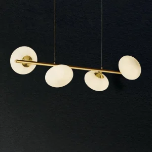 New Searchlight Suspension Pebble à 4 lampes, laiton
