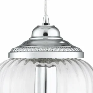 Cheap Searchlight Suspension Pendants en verre avec des rainures