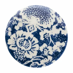 Clearance Ferroluce Suspension PI, motif fleurs, Ø 5,5 cm, bleu/blanc