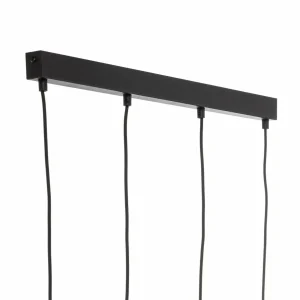 Shop TK Lighting Suspension Piano, allongée à quatre lampes noire