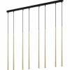 Cheap Euluna Suspension Piano, allongée, 8 lampes noire/dorée