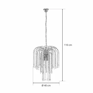 New ONLI Suspension Pioggia pluie de cristal Ø40 cm chromée