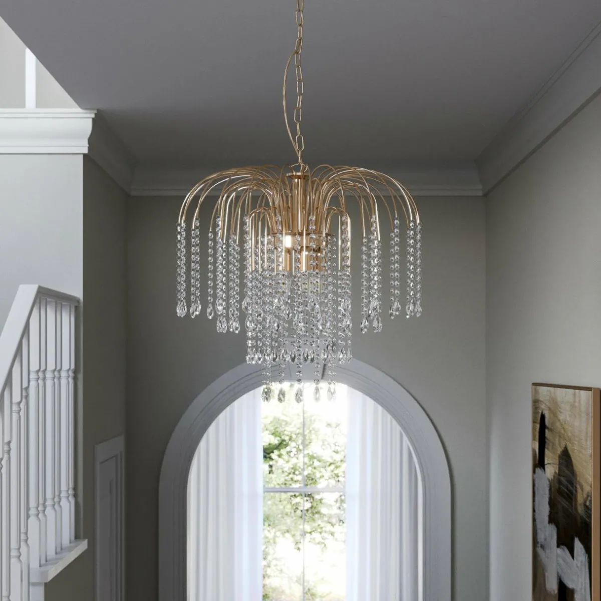 suspension_pioggia_pluie_de_cristal_cm_dore_0.webp Best Sale ONLI Suspension Pioggia pluie de cristal Ø50cm dorée