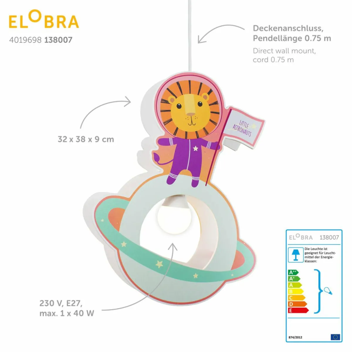 suspension_pour_chambre_denfant_little_astronauts_lion_0.webp Store Elobra Suspension pour chambre d'enfant Little Astronauts Lion