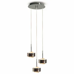 Store Top Light Suspension Puk Maxx Drop Trio, chrome, à 3 lampes G9
