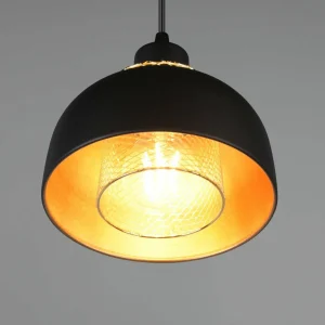 Clearance Reality Leuchten Suspension Punch noir/or à 1 lampe Ø 18 cm