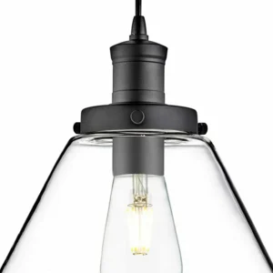 Shop Searchlight Suspension Pyramid, noir/clair, verre, Ø 29 cm, E27