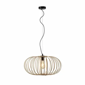 Store JUST LIGHT. Suspension Racoon avec abat-jour en bois