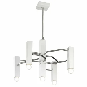 Shop Metallux Suspension Raster, à 5 lampes, nickel mat/blanche