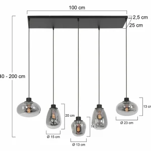 Cheap Steinhauer Suspension Reflexion, à 5 lampes 100x30 cm