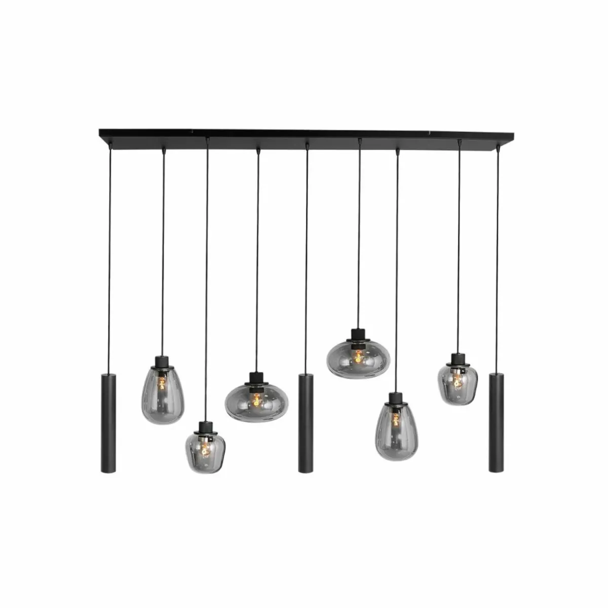 suspension_reflexion_mtal_verre___lampes_noir_0.webp Hot Steinhauer Suspension Reflexion, métal, verre, à 9 lampes, noir
