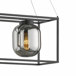 Store FISCHER & HONSEL Suspension Regi avec cadre abat-jour, trois lampes