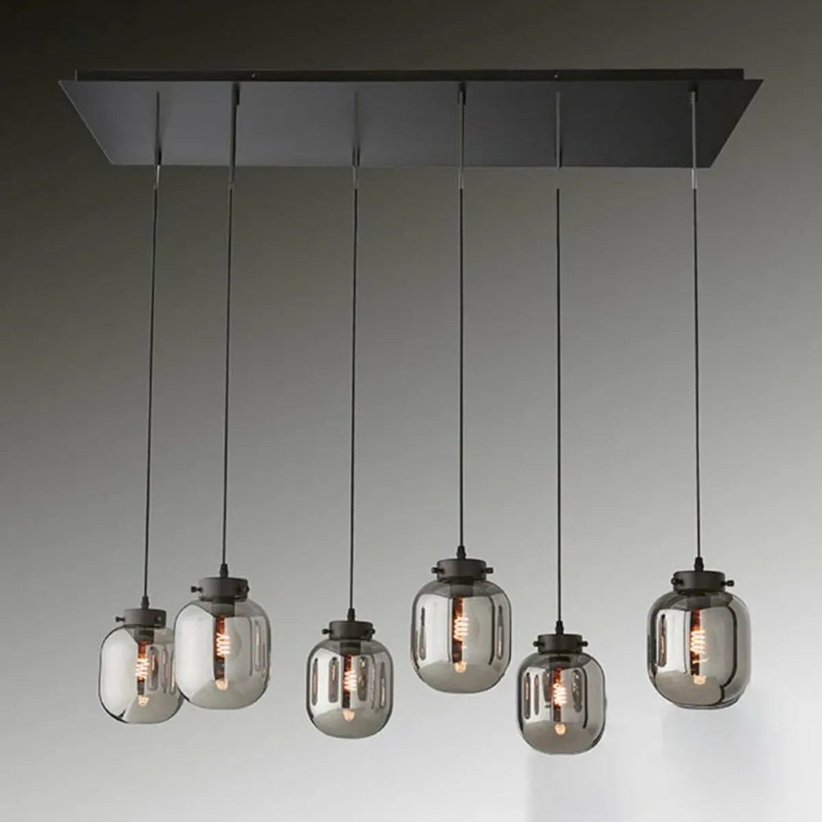 suspension_regi_en_verre_gris_fume___lampes_0.webp Cheap FISCHER & HONSEL Suspension Regi en verre, gris fumée, à 6 lampes