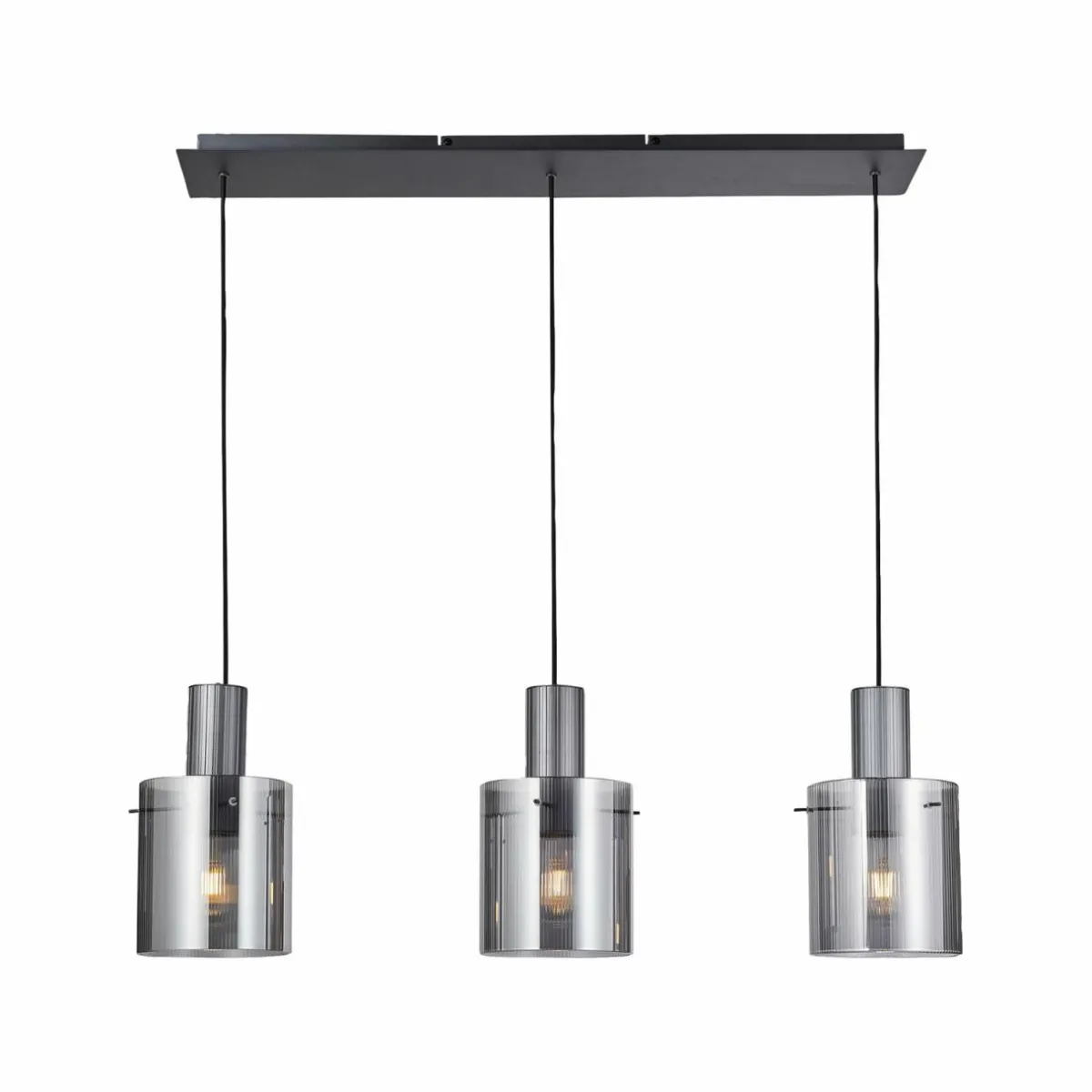 suspension_riffelini_longueur__cm_gris_fumnoir__lampes_0.webp Best Sale Brilliant Suspension Riffelini, longueur 98 cm, gris fumé/noir, 3 lampes
