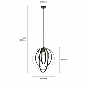 Cheap Luminex Suspension Ringo à 1 lampe, noire