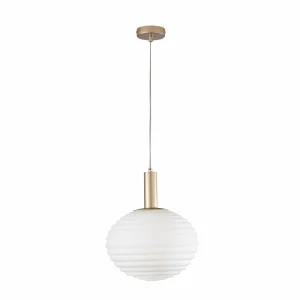 Cheap Eco-Light Suspension Ripple, doré/opale, Ø 32 cm