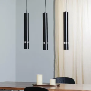 Sale Luminex Suspension Rondo noire/chromée 3 lampes, allongée