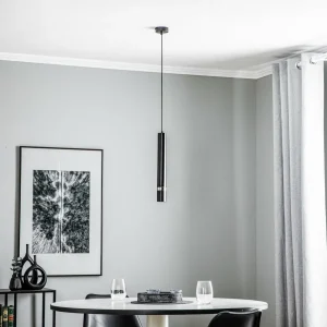 Outlet Luminex Suspension Rondo noire/chromée, à une lampe