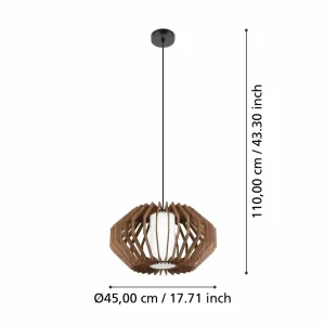 Store EGLO Suspension Rusticaria avec barres en bois