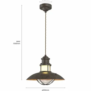 Hot Lindby Suspension rustique Louisanne en brun