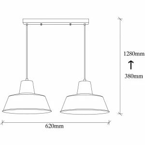 Sale Opviq Suspension Saglam 3738, noir/or, métal, à 2 lampes