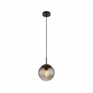 Shop Globo Suspension Samos, Ø 20 cm, gris fumé/noir, verre
