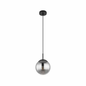 Shop Globo Suspension Samos, Ø 20 cm, gris fumé/noir, verre
