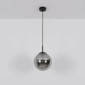 Shop Globo Suspension Samos, Ø 20 cm, gris fumé/noir, verre