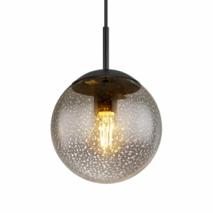 Shop Globo Suspension Samos, Ø 20 cm, gris fumé/noir, verre