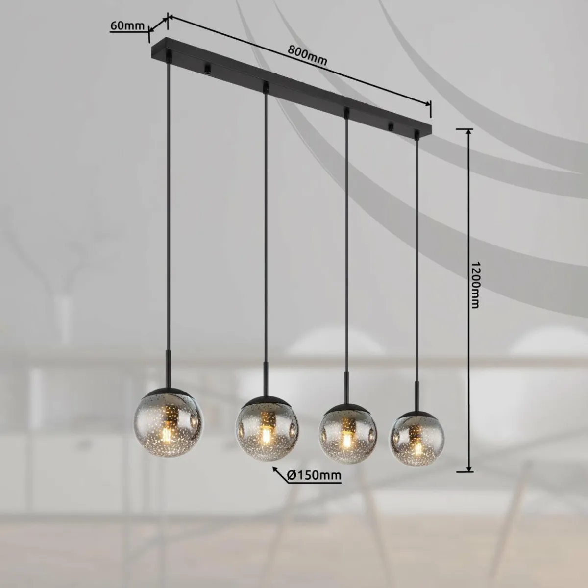 suspension_samos_longueur__cm_gris_fum__lampes_verre_2.webp Cheap Globo Suspension Samos, longueur 90 cm, gris fumé, 4 lampes, verre