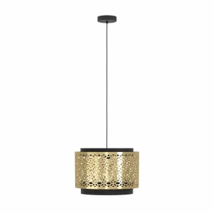 New EGLO Suspension Sandbach en noir et laiton