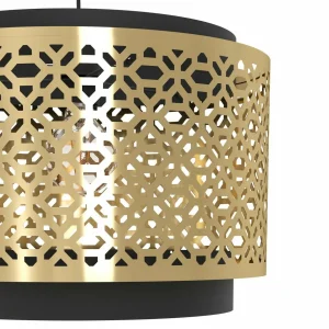 New EGLO Suspension Sandbach en noir et laiton