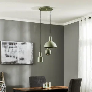 Discount Argon Suspension Selma, à 3 lampes, verte